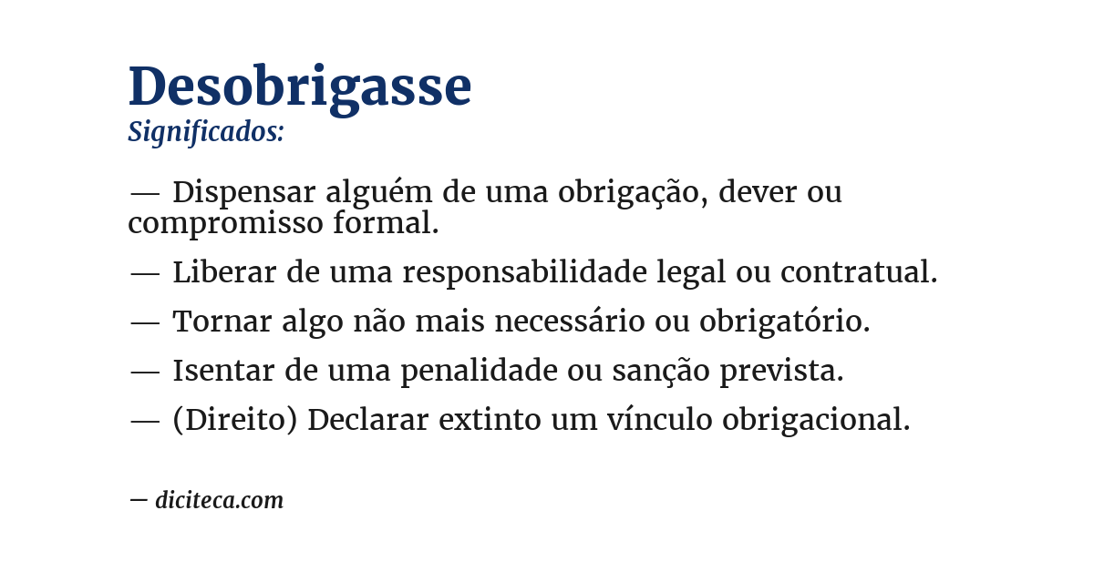 Significado de desobrigasse
