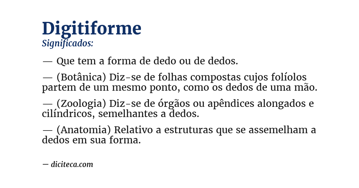 Significado de digitiforme