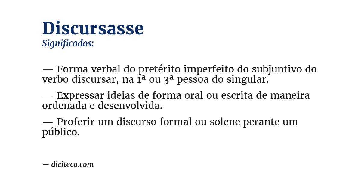 Significado de discursasse
