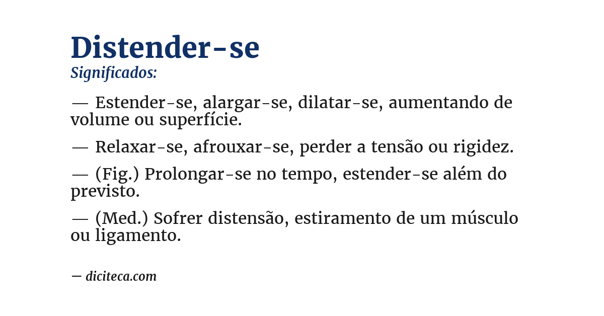 Significado de distender-se