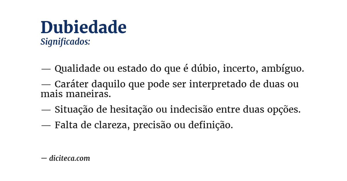 Significado de dubiedade