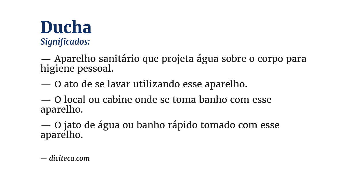Significado de ducha