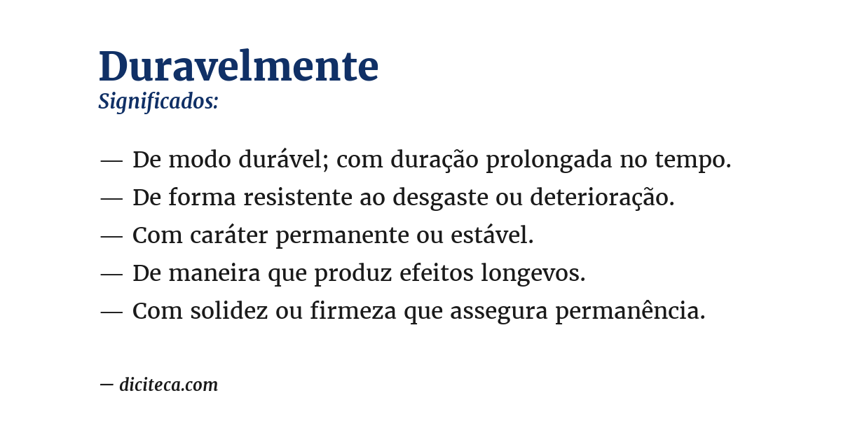 Significado de duravelmente