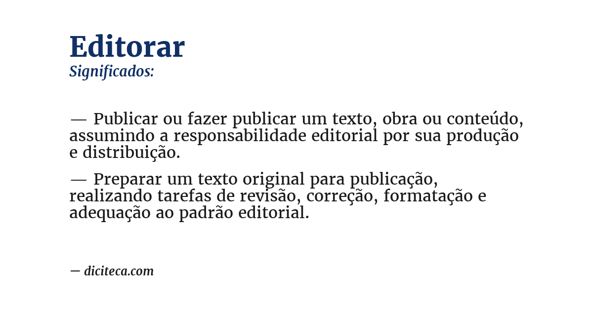 Significado de editorar