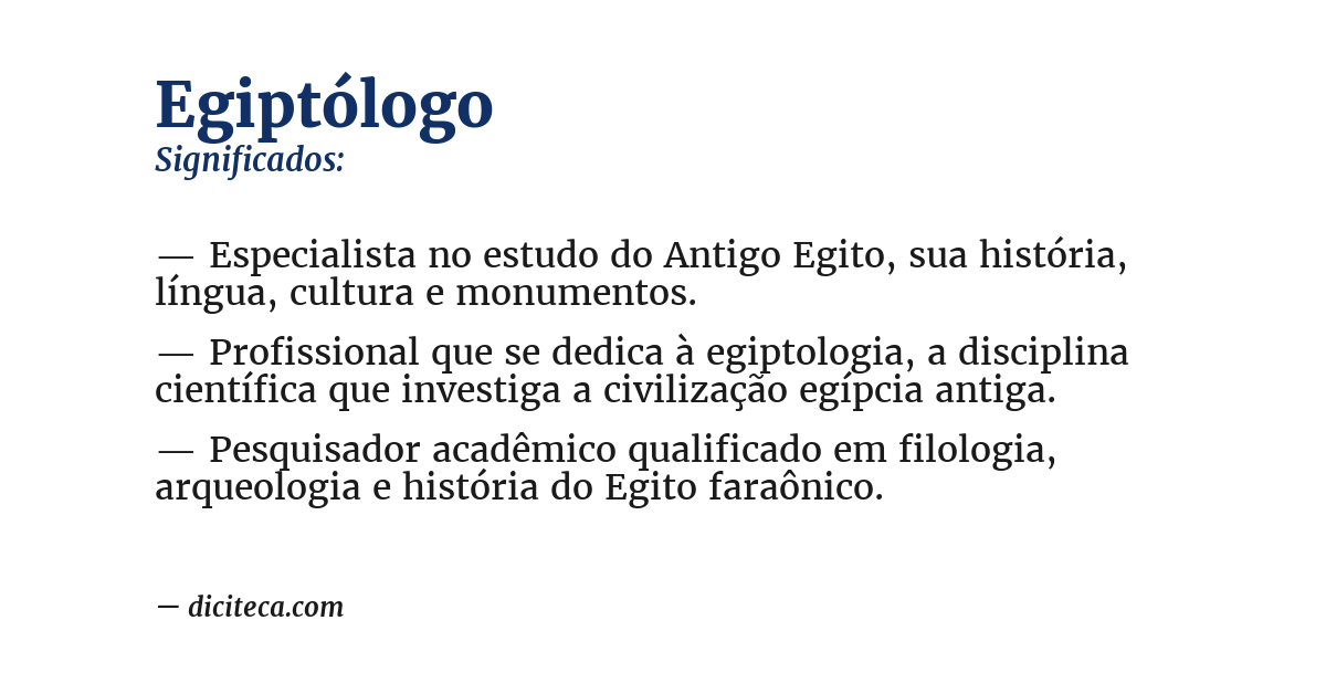 Significado de egiptólogo