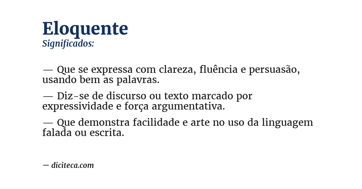 Significado de eloquente
