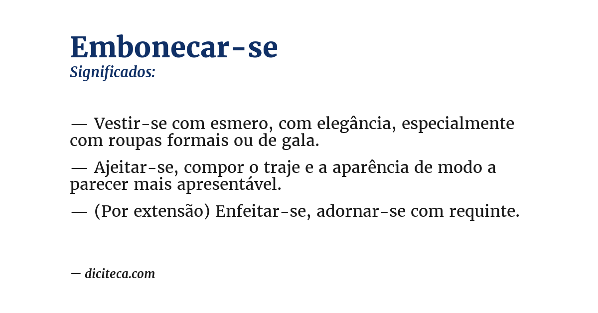 Significado de embonecar-se