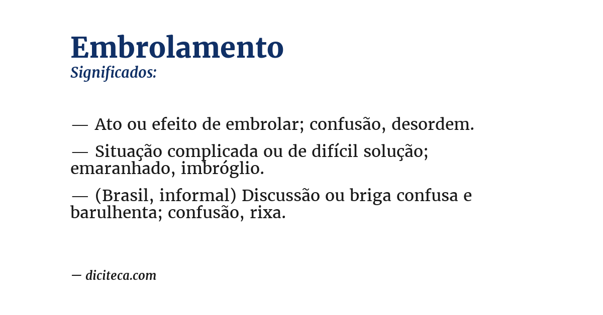 Significado de embrolamento