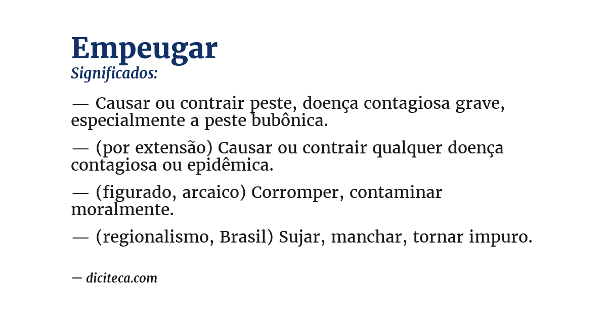 Significado de empeugar