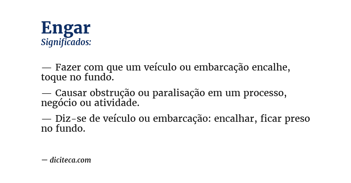 Significado de engar