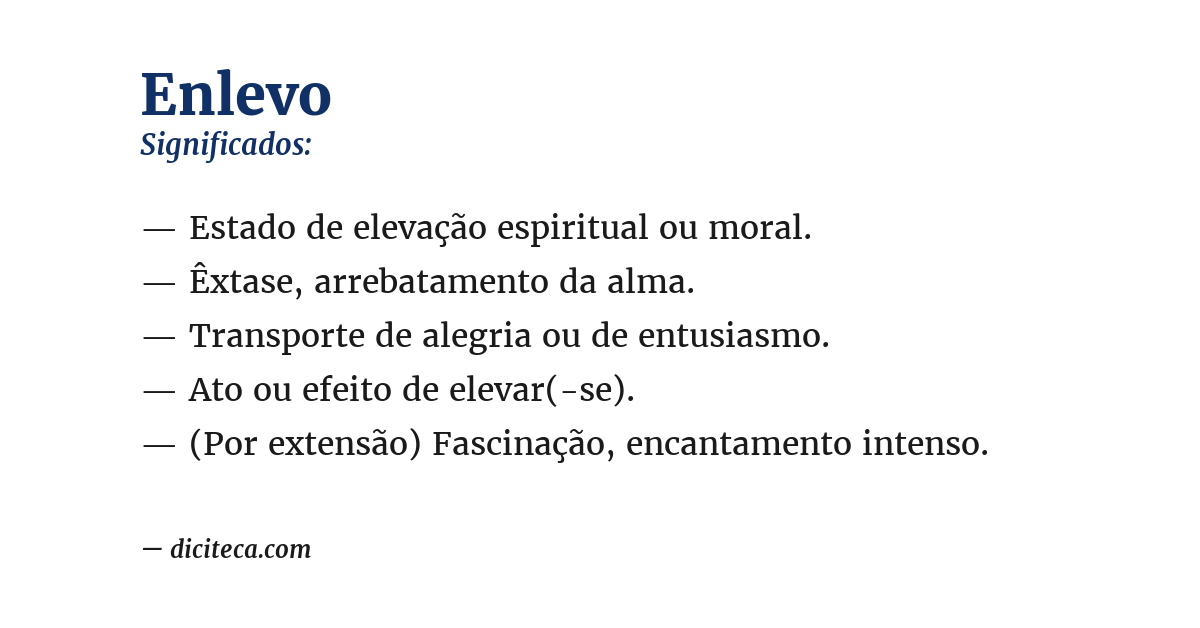 Significado de enlevo