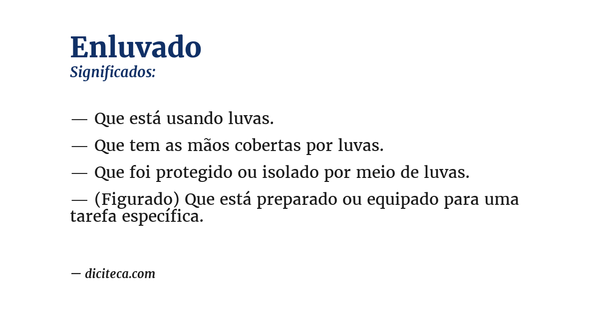 Significado de enluvado