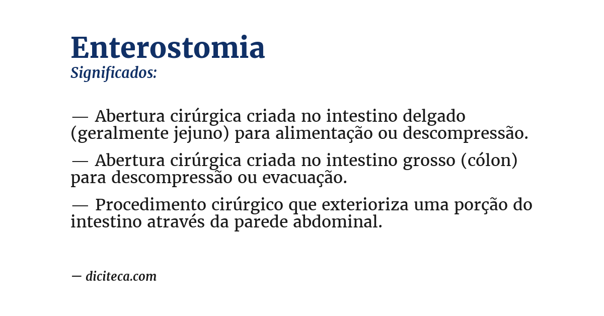 Significado de enterostomia