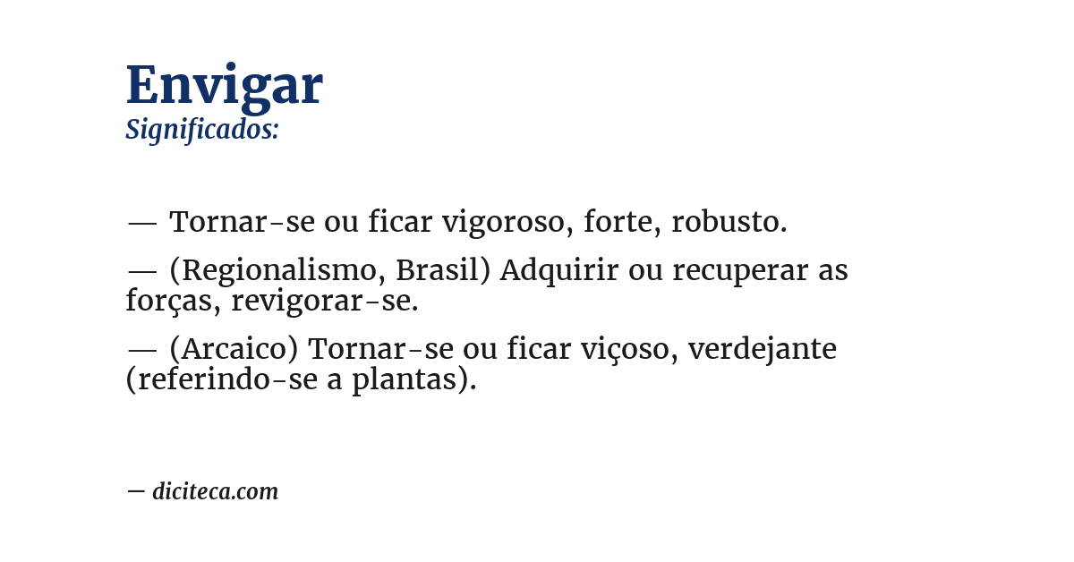 Significado de envigar