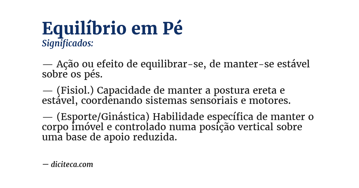 Significado de equilíbrio em pé