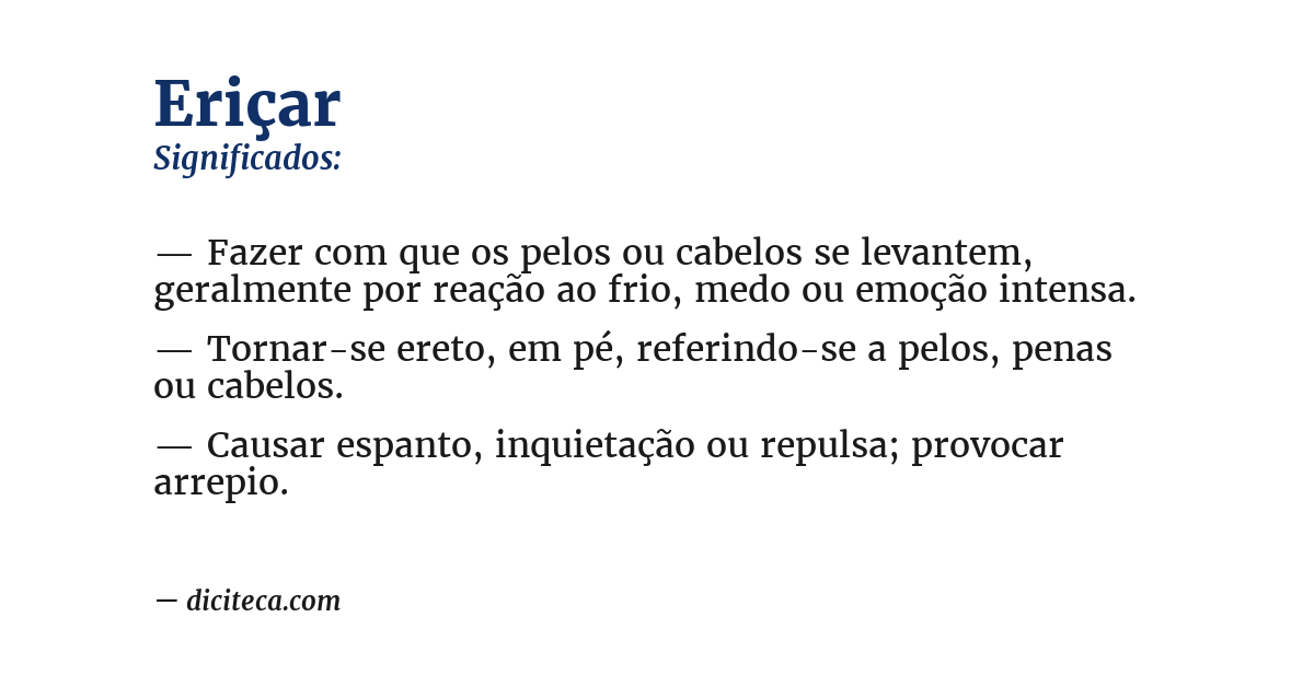 Significado de eriçar