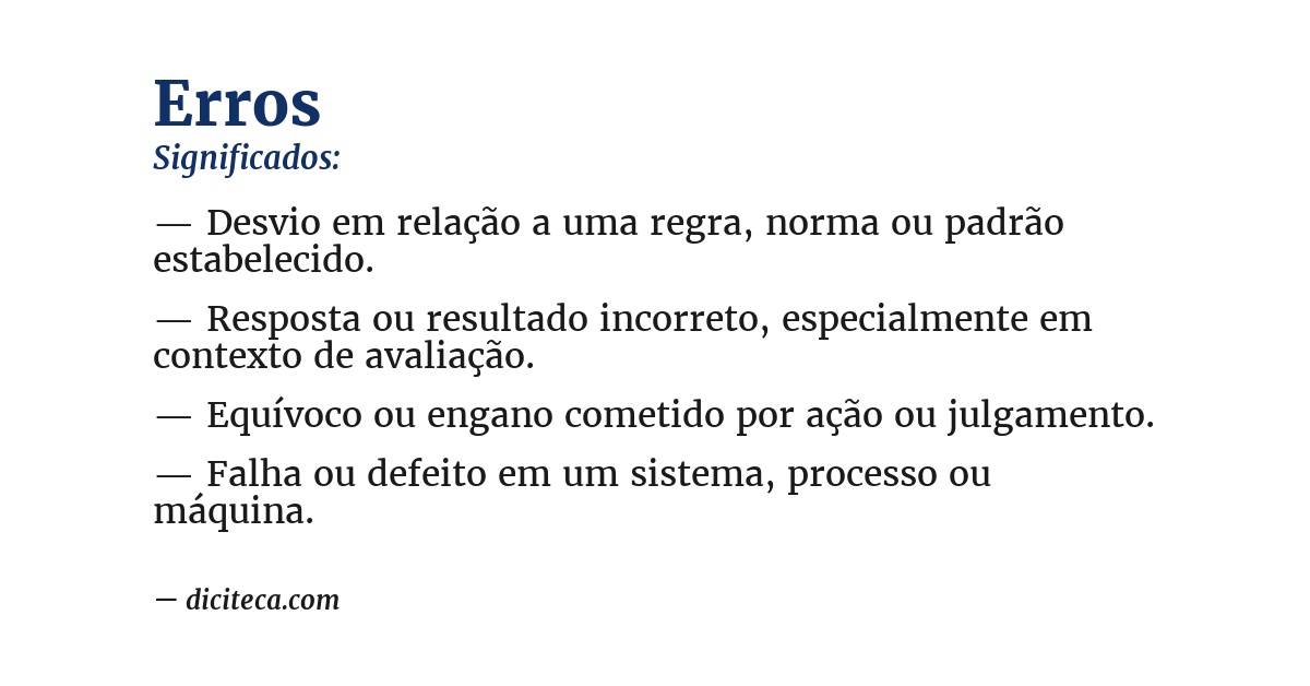 Significado de erros