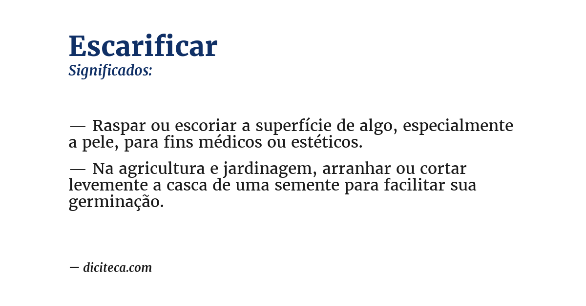 Significado de escarificar