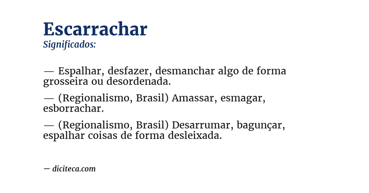 Significado de escarrachar
