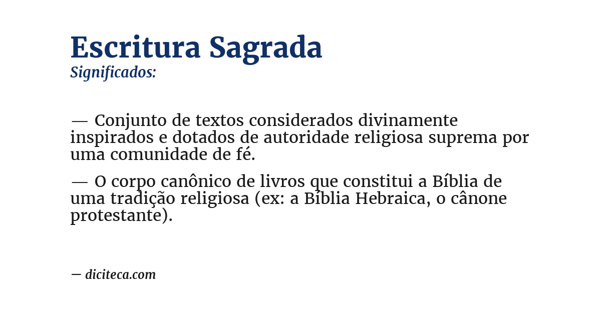 Significado de escritura sagrada