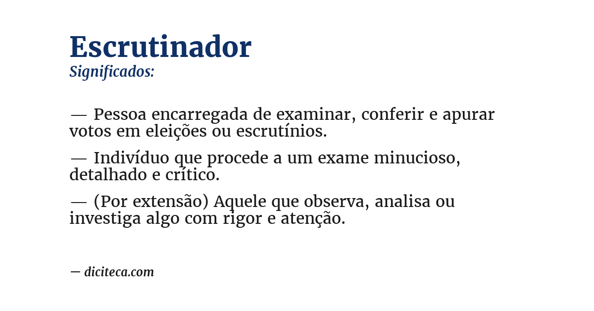 Significado de escrutinador