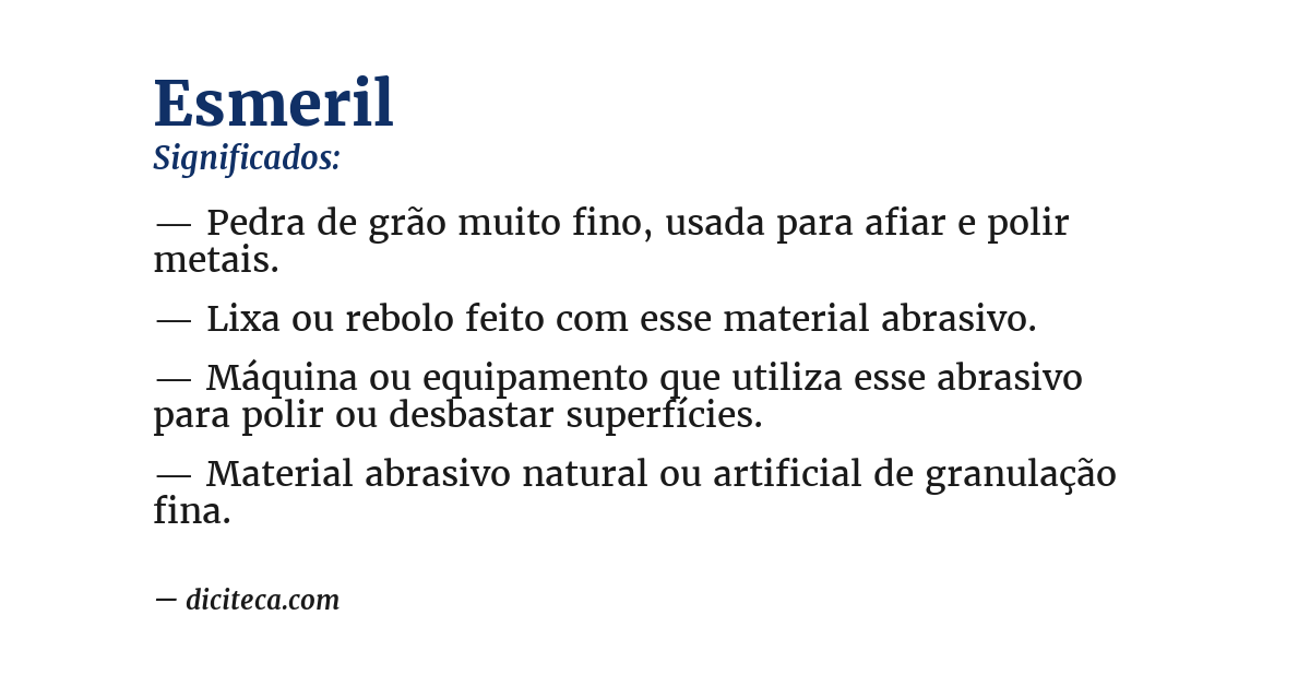 Significado de esmeril