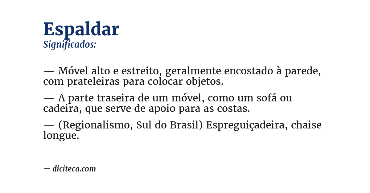 Significado de espaldar