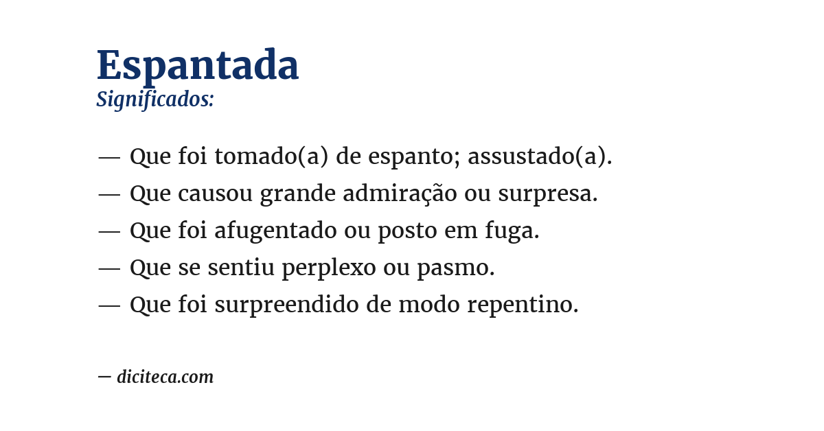 Significado de espantada
