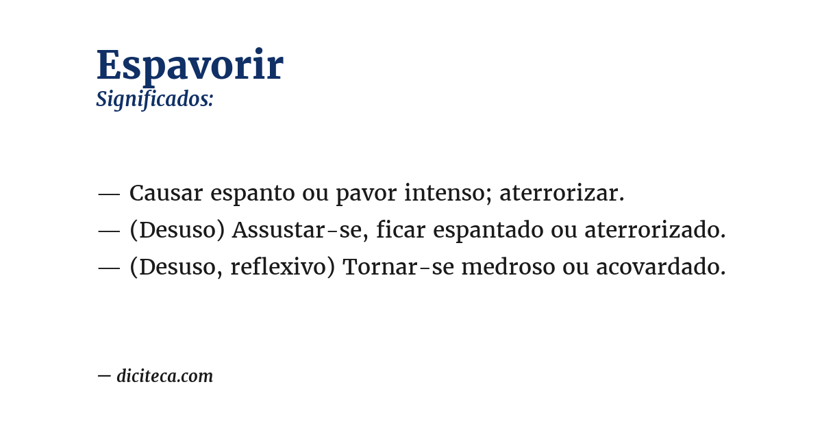 Significado de espavorir