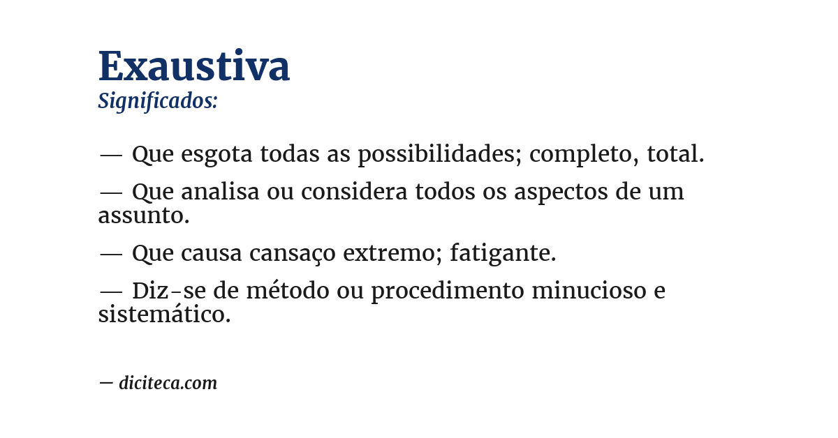 Significado de exaustiva