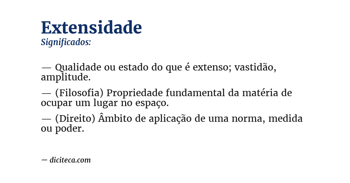 Significado de extensidade