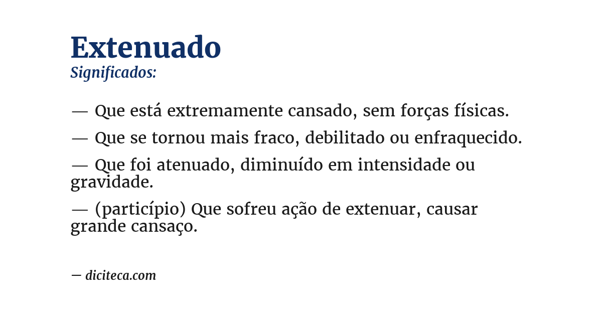 Significado de extenuado