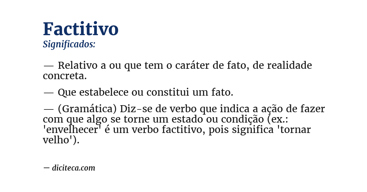 Significado de factitivo