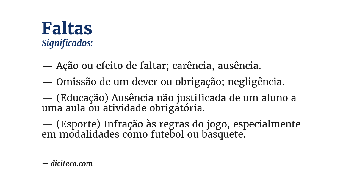Significado de faltas