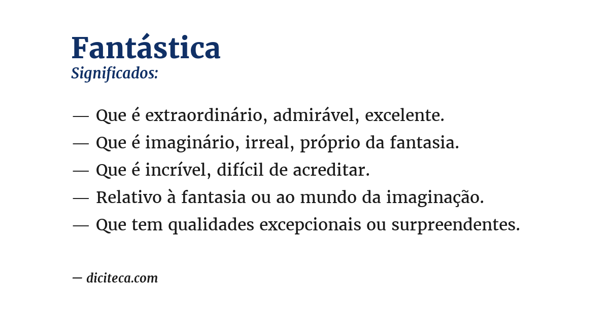 Significado de fantástica