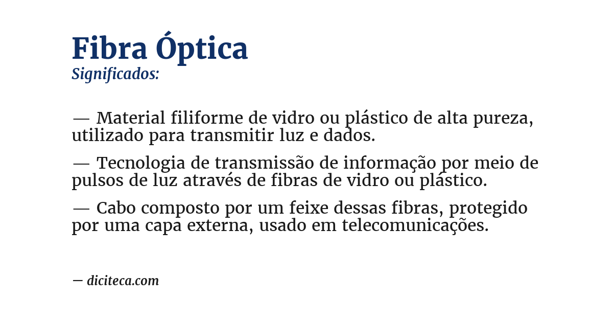 Significado de fibra óptica