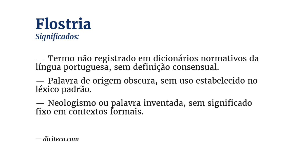 Significado de flostria