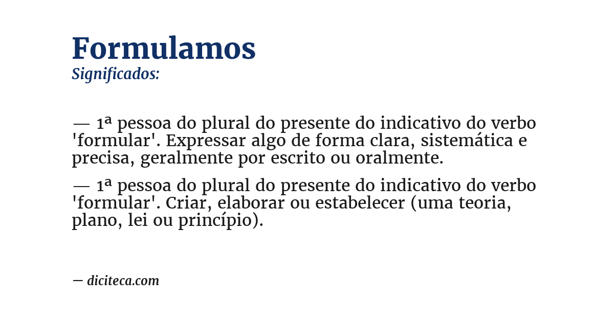 Significado de formulamos