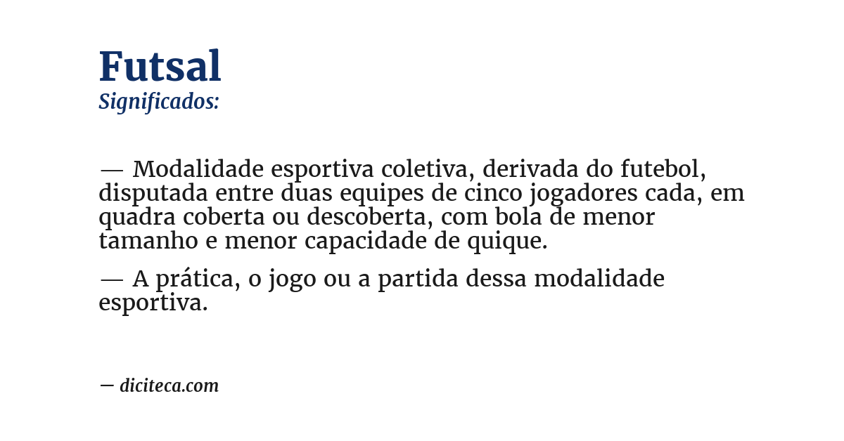 Significado de futsal