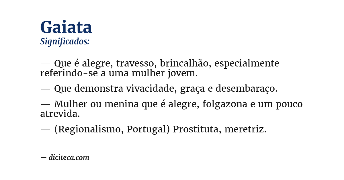 Significado de gaiata