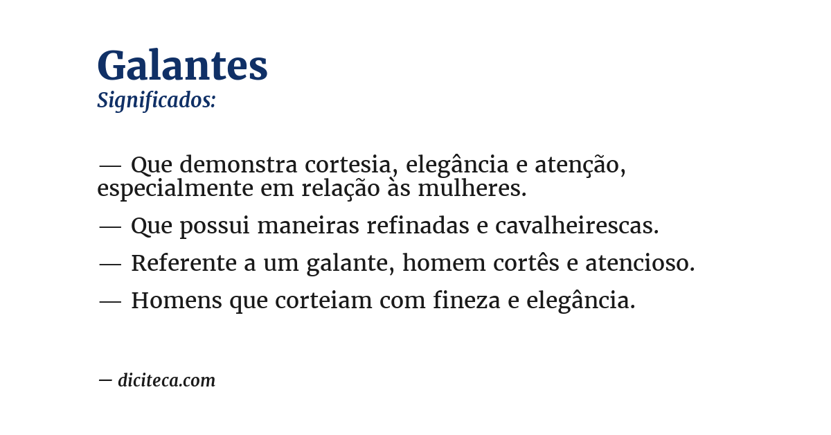 Significado de galantes