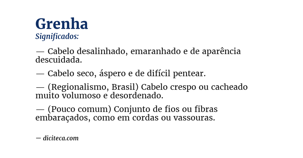 Significado de grenha