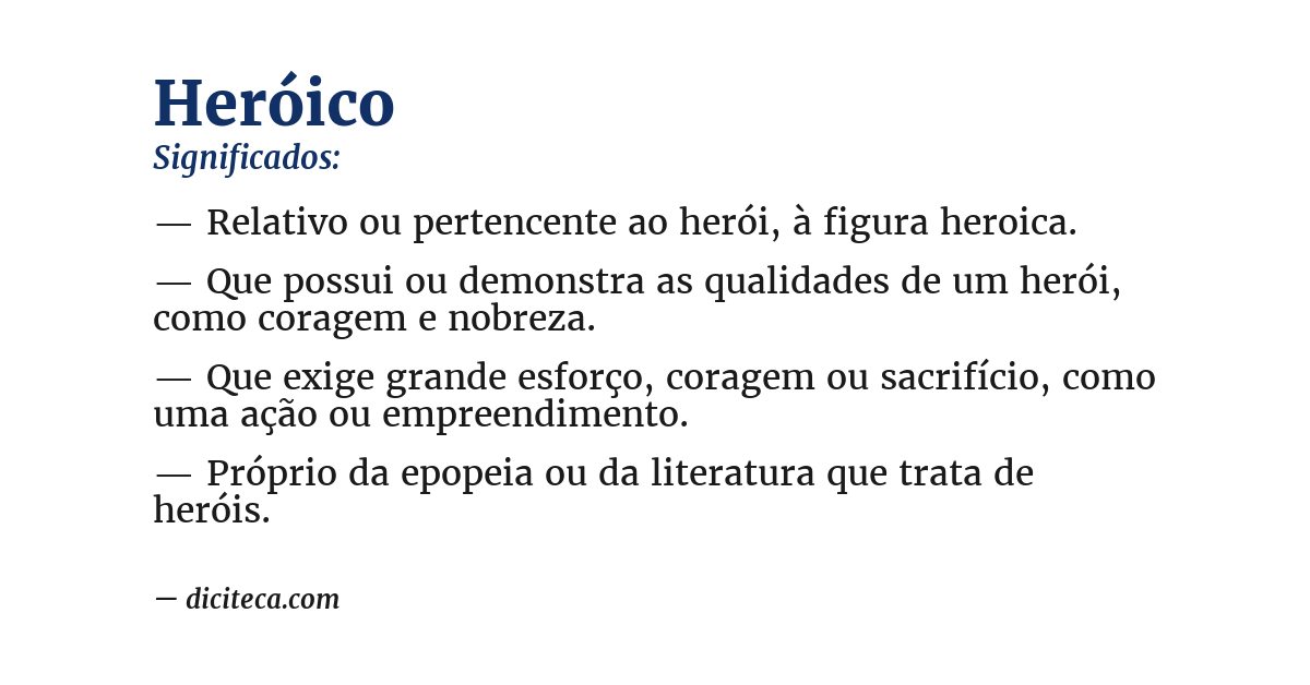 Significado de heróico