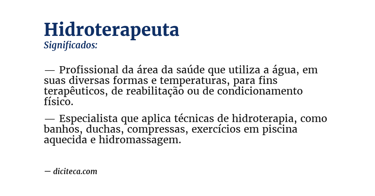 Significado de hidroterapeuta