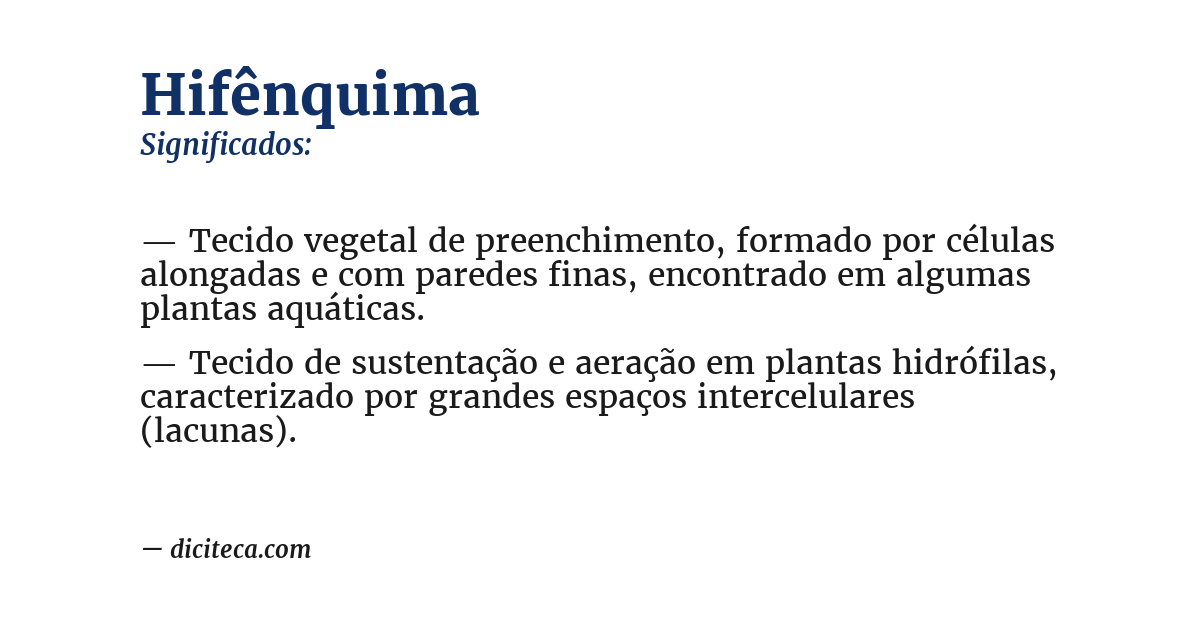 Significado de hifênquima