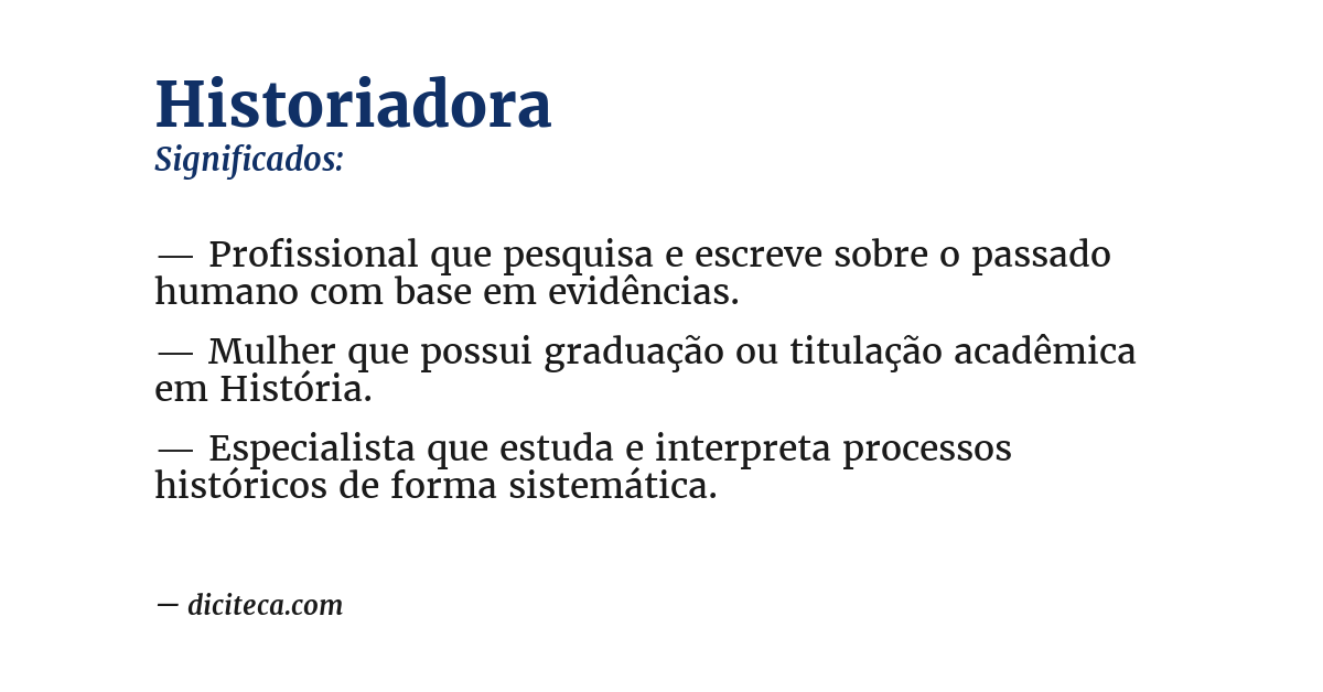 Significado de historiadora
