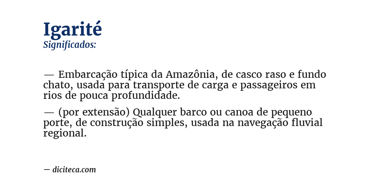 Significado de igarité