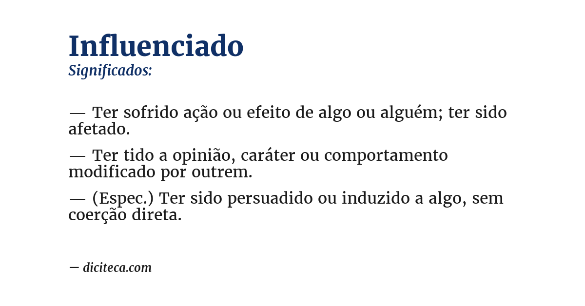 Significado de influenciado