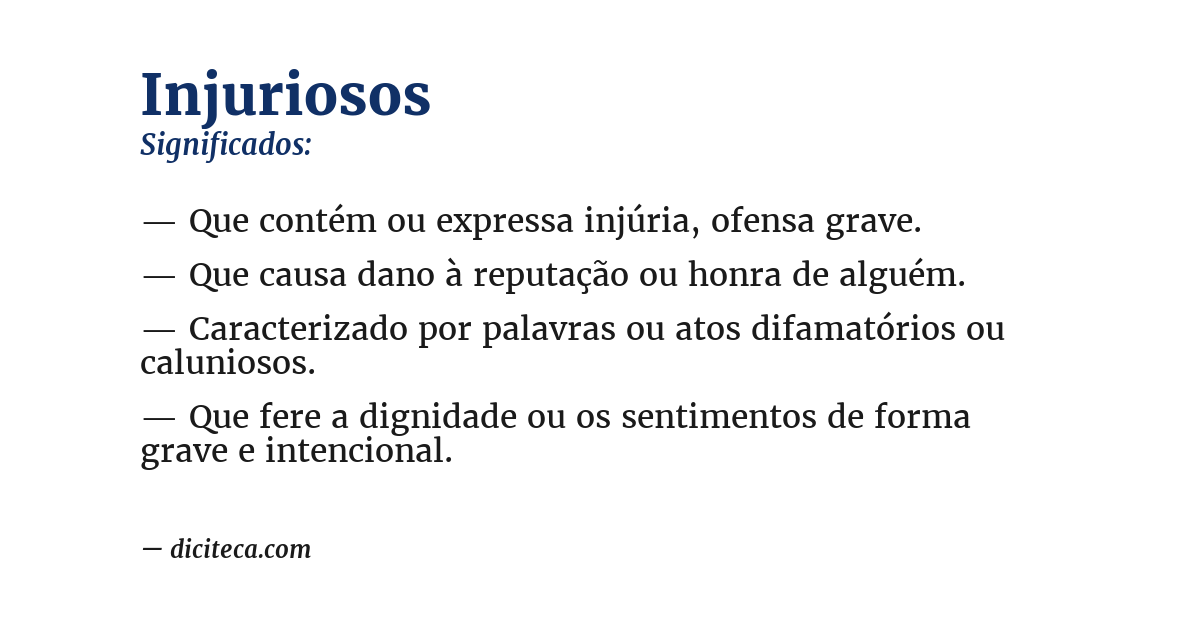 Significado de injuriosos