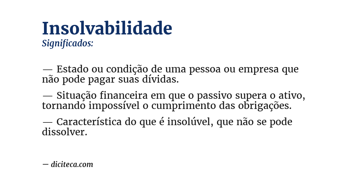 Significado de insolvabilidade